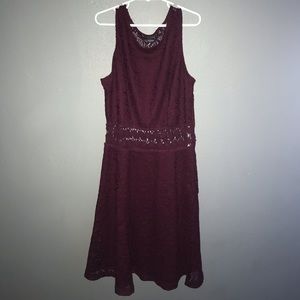 Maroon Lace Dress
